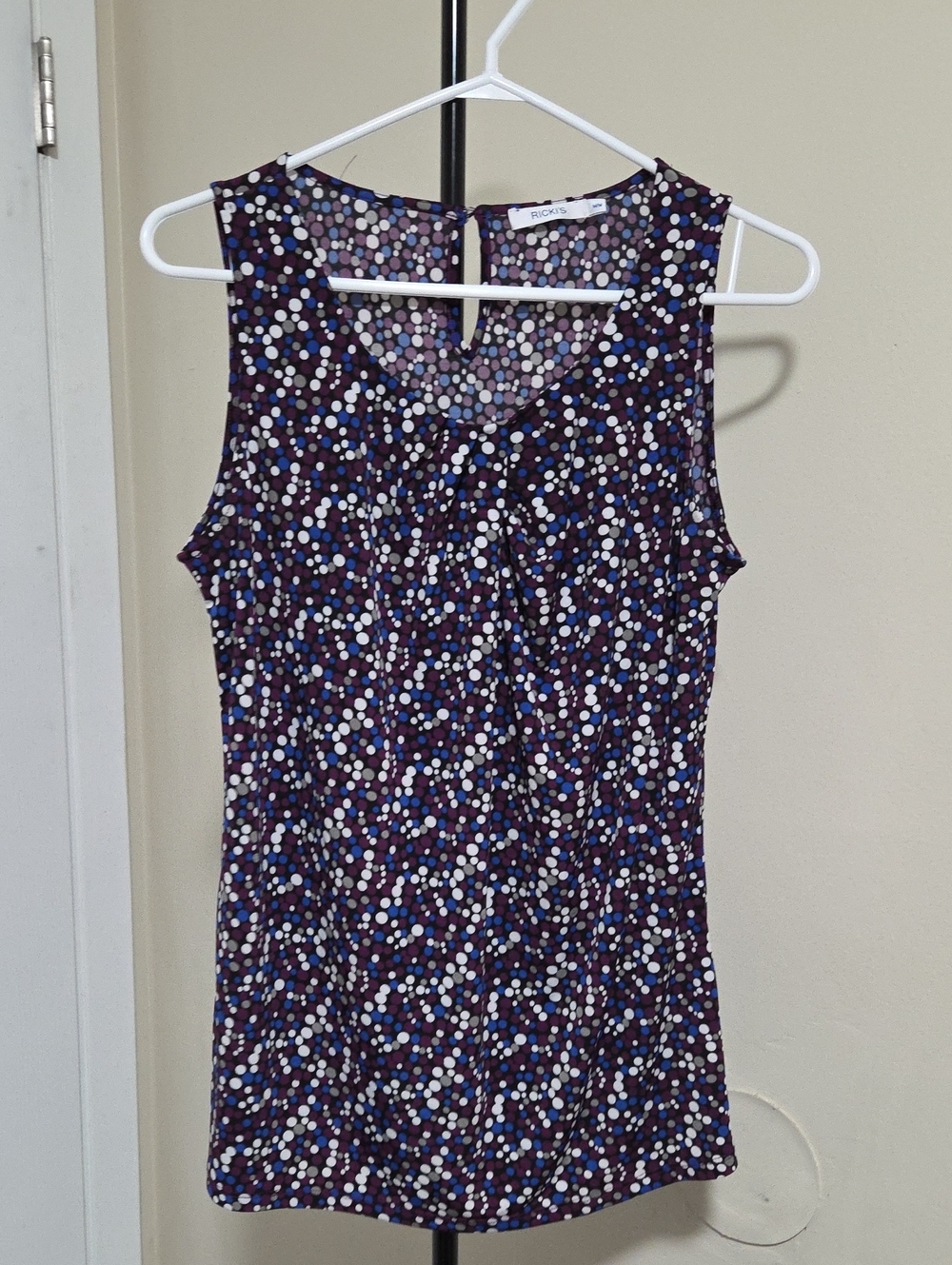 Ricki's Purple Polka Dot Sleeveless Tank with Blue and White Dots